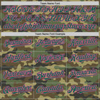 Custom Camo Kelly Green-Pink Bomber Full-Snap Varsity Letterman Salute To Service Hoodie Jacket