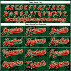 Custom Green Red-Cream Christmas 3D Bomber Full-Snap Varsity Letterman Jacket
