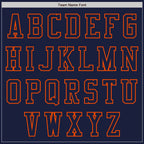 Custom Navy Orange Bomber Varsity Letterman Zipper Jacket