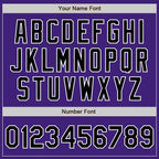 Custom Purple Black-White Bomber Varsity Letterman Zipper Jacket