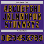 Custom Purple Black-Gold Bomber Varsity Letterman Zipper Jacket