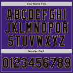 Custom Purple Black-Old Gold Bomber Varsity Letterman Zipper Jacket