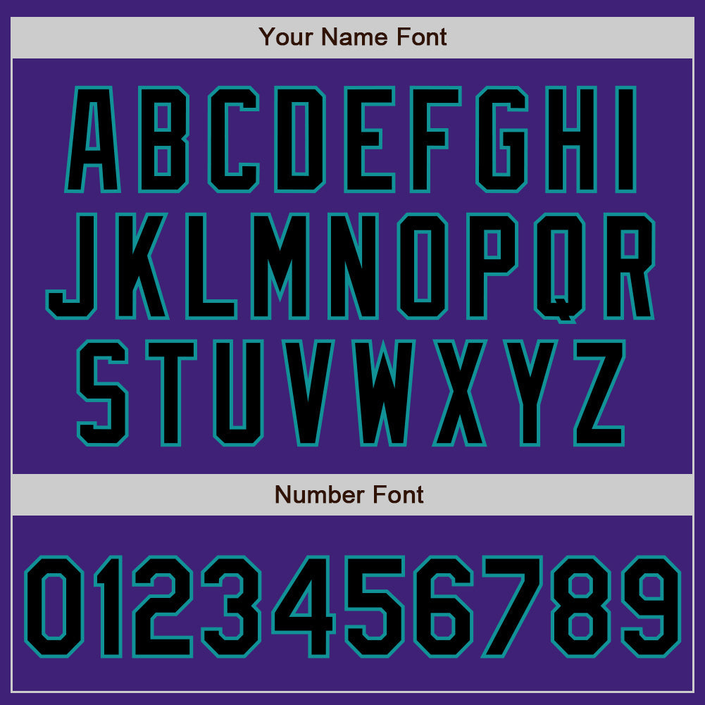 Custom Purple Black-Teal Bomber Varsity Letterman Zipper Jacket