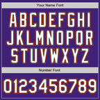 Custom Purple Black-Orange Bomber Varsity Letterman Zipper Jacket