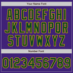 Custom Purple Green-Gold Bomber Varsity Letterman Zipper Jacket