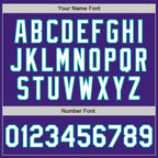 Custom Purple White-Aqua Bomber Varsity Letterman Zipper Jacket