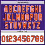 Custom Purple Orange-White Bomber Varsity Letterman Two Tone Zipper Jacket