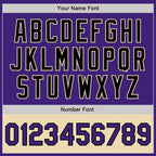 Custom Purple Black-Cream Bomber Varsity Letterman Two Tone Zipper Jacket