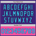 Custom Purple Sky Blue Black-Pink Bomber Varsity Letterman Two Tone Zipper Jacket