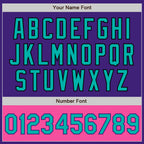 Custom Purple Aqua Black-Pink Bomber Varsity Letterman Two Tone Zipper Jacket