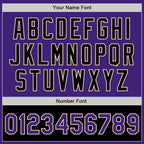 Custom Purple Black-Cream Bomber Varsity Letterman Two Tone Zipper Jacket