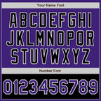 Custom Purple Black-White Bomber Varsity Letterman Two Tone Zipper Jacket