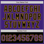 Custom Purple Black-Gold Bomber Varsity Letterman Two Tone Zipper Jacket