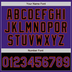 Custom Purple Black-Orange Bomber Varsity Letterman Two Tone Zipper Jacket