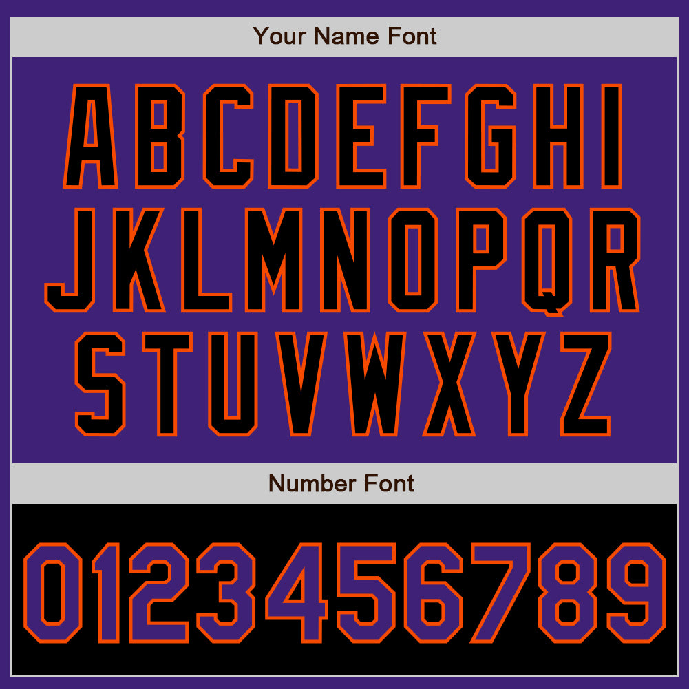 Custom Purple Black-Orange Bomber Varsity Letterman Two Tone Zipper Jacket