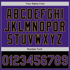 Custom Purple Black-Old Gold Bomber Varsity Letterman Two Tone Zipper Jacket