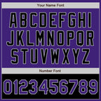 Custom Purple Black-Gray Bomber Varsity Letterman Two Tone Zipper Jacket