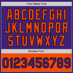 Custom Purple Orange-Black Bomber Varsity Letterman Two Tone Zipper Jacket