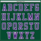 Custom Kelly Green Purple-White Bomber Varsity Letterman Two Tone Zipper Jacket