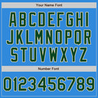 Custom Powder Blue Green-Cream Bomber Varsity Letterman Zipper Jacket