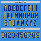 Custom Powder Blue Royal-Yellow Bomber Varsity Letterman Zipper Jacket