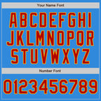 Custom Powder Blue Red-Gold Bomber Varsity Letterman Zipper Jacket