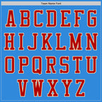 Custom Powder Blue Red-Cream Bomber Varsity Letterman Zipper Jacket