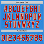 Custom Powder Blue Red-Cream Bomber Varsity Letterman Zipper Jacket