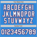 Custom Powder Blue Royal-Red Bomber Varsity Letterman Zipper Jacket