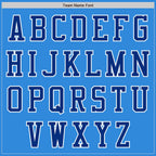 Custom Powder Blue Royal-White Bomber Varsity Letterman Two Tone Zipper Jacket