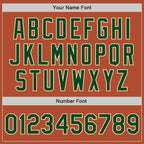 Custom Texas Orange Green-Cream Bomber Varsity Letterman Zipper Jacket