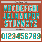 Custom Texas Orange Aqua-White Bomber Varsity Letterman Two Tone Zipper Jacket