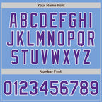 Custom Light Blue Purple-White Bomber Varsity Letterman Zipper Jacket