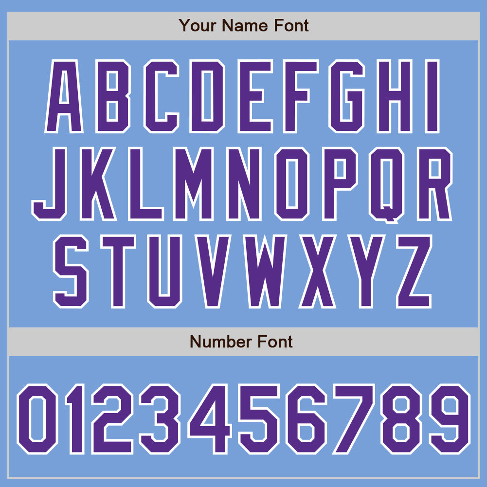 Custom Light Blue Purple-White Bomber Varsity Letterman Zipper Jacket