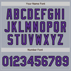 Custom Gray Purple-Black Bomber Varsity Letterman Zipper Jacket