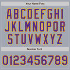 Custom Gray Purple-Gold Bomber Varsity Letterman Zipper Jacket