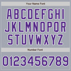 Custom Gray Purple-White Bomber Varsity Letterman Zipper Jacket