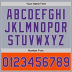 Custom Gray Purple-Orange Bomber Varsity Letterman Two Tone Zipper Jacket