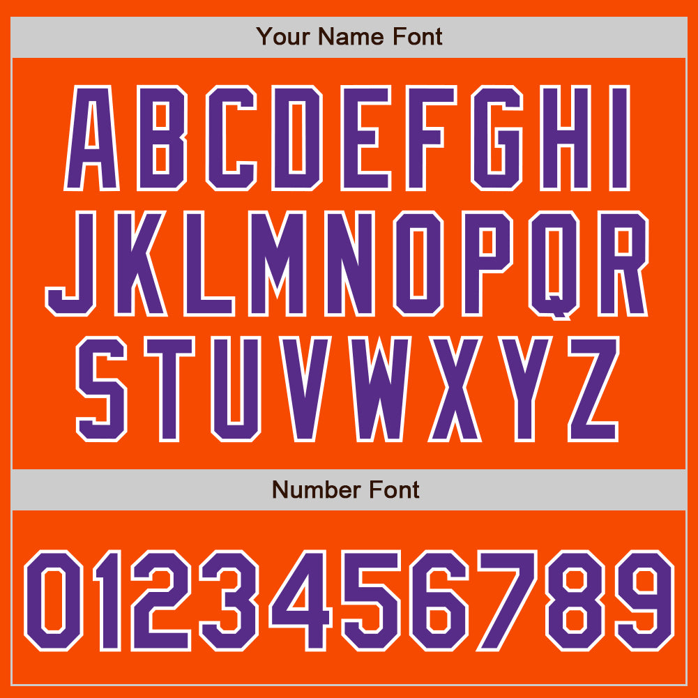 Custom Orange Purple-White Bomber Varsity Letterman Zipper Jacket