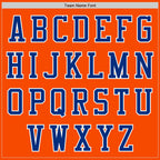 Custom Orange White-Royal Bomber Varsity Letterman Two Tone Zipper Jacket