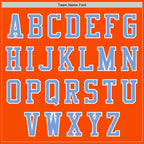 Custom Orange White-Light Blue Bomber Varsity Letterman Two Tone Zipper Jacket