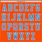 Custom Orange White-Powder Blue Bomber Varsity Letterman Two Tone Zipper Jacket