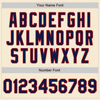 Custom Cream Navy Red-White Bomber Varsity Letterman Zipper Jacket