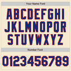 Custom Cream Royal Red-White Bomber Varsity Letterman Zipper Jacket