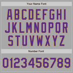 Custom Gray Purple-Old Gold Bomber Full-Snap Varsity Letterman Two Tone Jacket