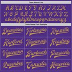 Custom Purple Old Gold-Cream Bomber Full-Snap Varsity Letterman Two Tone Jacket