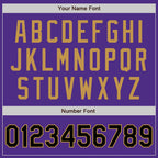 Custom Purple Black-Old Gold Bomber Full-Snap Varsity Letterman Two Tone Jacket