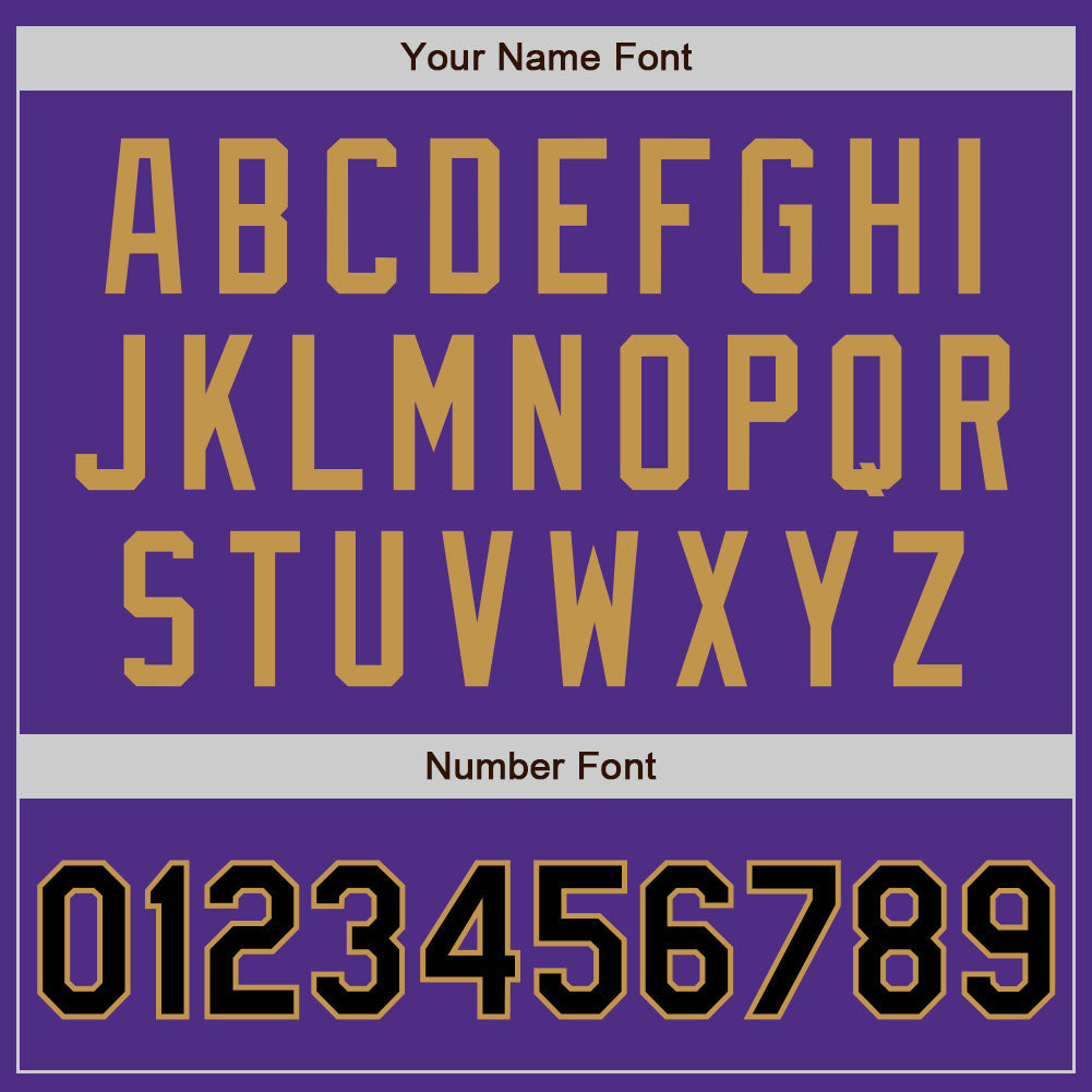 Custom Purple Black-Old Gold Bomber Full-Snap Varsity Letterman Two Tone Jacket