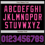 Custom Black Purple-Pink Bomber Full-Snap Varsity Letterman Jacket