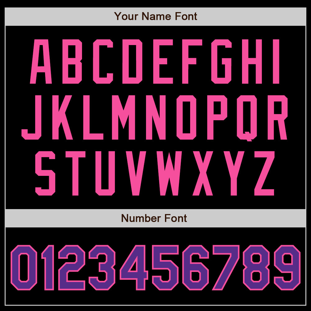 Custom Black Purple-Pink Bomber Full-Snap Varsity Letterman Jacket